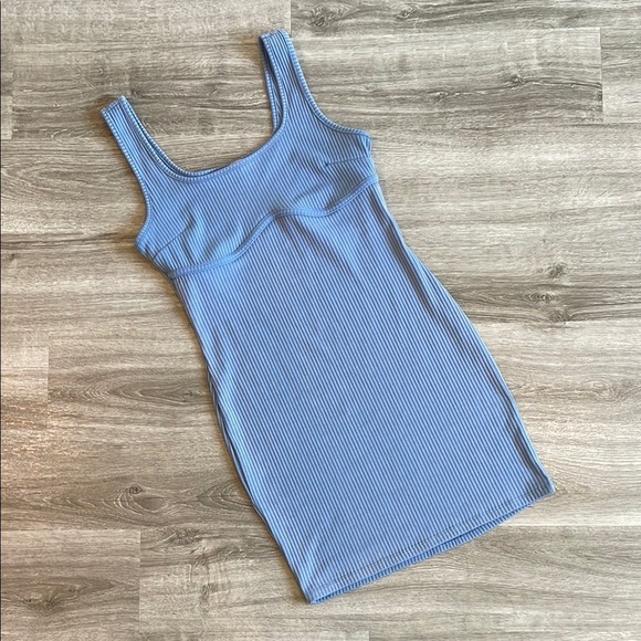 Blashe blue ribbed mini dress - Picture 1 of 4